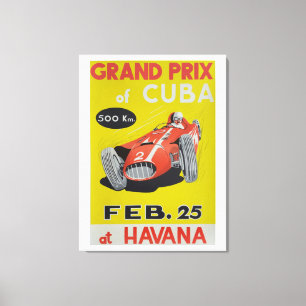 Impressão Em Tela Grand Prix Cuba, Havana, vintage poster