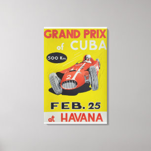 Impressão Em Tela Grand Prix Cuba, Havana, vintage poster