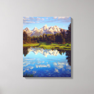 Impressão Em Tela Grand Tetons refletidos no rio Snake