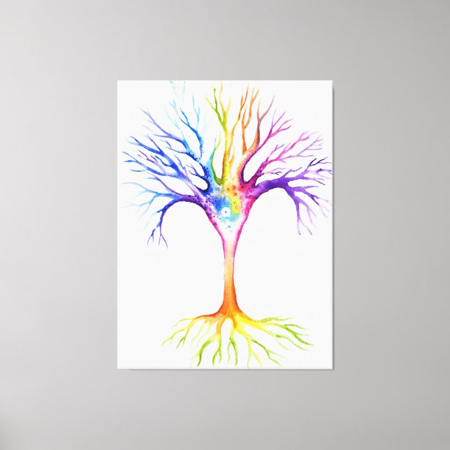 Impressão Em Tela Grande árvore neuronal colorida (Frente)