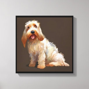 Impressão Em Tela Grande Basset Griffon Vendeen - Retrato de Cachorr
