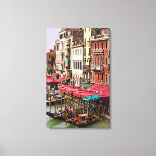 Impressão Em Tela Grande Canal de Veneza, Itália, com embarcações