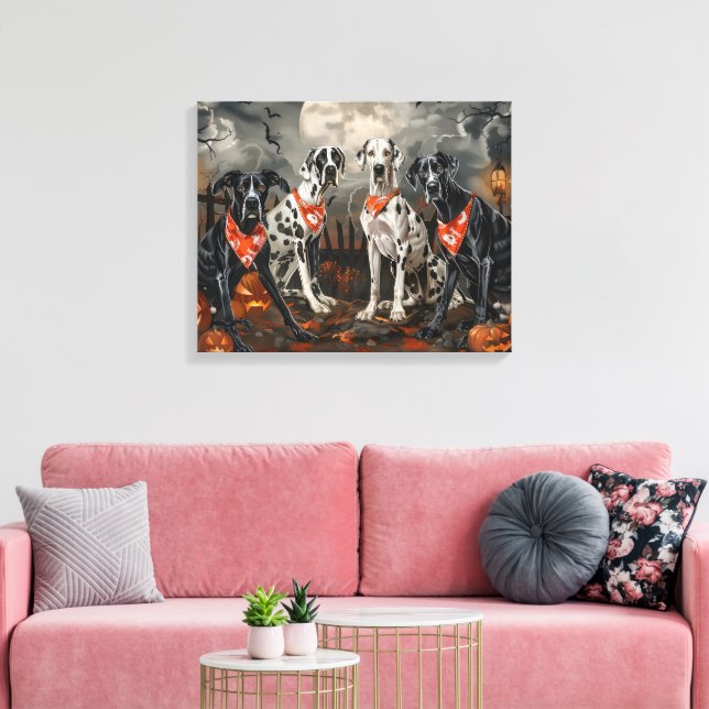 Impressão Em Tela Grande Dane Halloween Assustador (Insitu(Sala de estar))