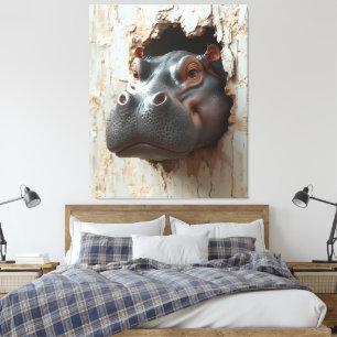 Impressão Em Tela Grande Entrada de Hippo - Arte de Muro com Efeito 