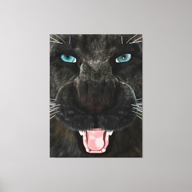 Impressão Em Tela Grande Gato Pantera Negra (Frente)
