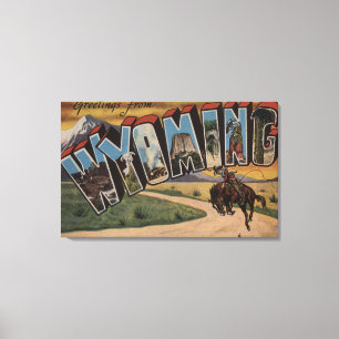 Impressão Em Tela Grande letra ScenesWyoming de Wyoming (vaqueiro)