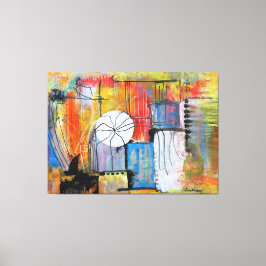Impressão Em Tela Grande Pintura Abstrata em Acrílico