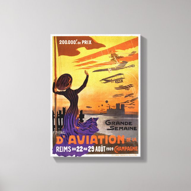 Impressão Em Tela Grande semaine d'Aviation de la Champagne (Frente)