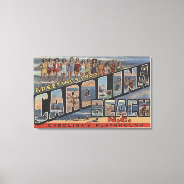 Impressão Em Tela Grandes Cenas - Carolina Beach, NC (Frente)