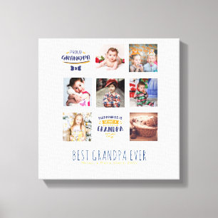 Impressão Em Tela GRANDPA FOTO COLLAGE GIFT GIFT Orgulho Papá Pop Gr