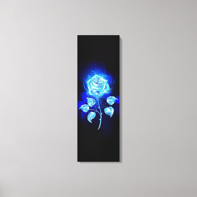 Impressão Em Tela Gravação de Rosa Azul (Frente)