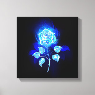 Impressão Em Tela Gravação de Rosa Azul