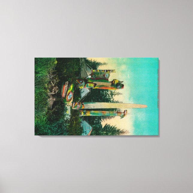 Impressão Em Tela Graves e Totems Indianos no Estado do Alasca (Frente)