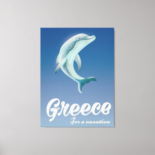Impressão Em Tela Grécia para poster de viagens de golfinho de féria