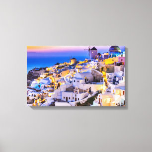 Impressão Em Tela Grécia Santorini de tirar o fôlego