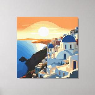 Impressão Em Tela GRÉCIA SANTORINI nº 1