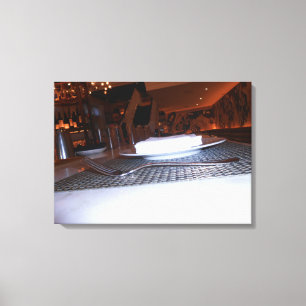 Impressão Em Tela Grelha de Água Azul