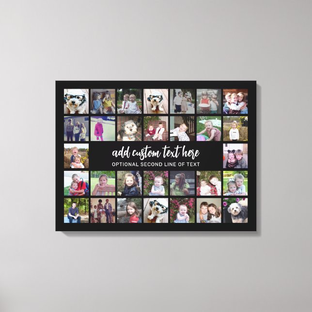 Impressão Em Tela Grelha de Colagem de Fotos - 2 Caixas de Texto - b (Frente)