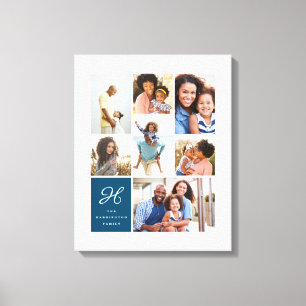 Impressão Em Tela Grelha de Colagem de Fotos Múltiplas do Monograma