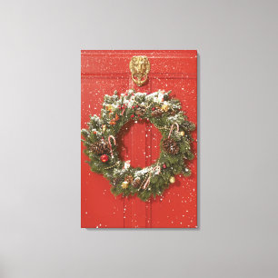 Impressão Em Tela Grinalda do Natal que pendura em uma porta