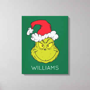 Impressão Em Tela Grinch Clássico Adicione o Nome da Sua Família