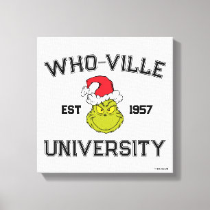Impressão Em Tela Grinch Universidade Who-ville Est 1957