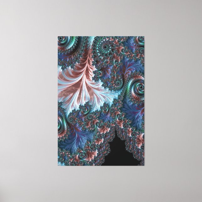 Impressão Em Tela Groovy Colorful Boho Hippie Mandelbrot Fractal Art (Frente)