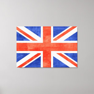 Impressão Em Tela Grunge Reino Unido Flag