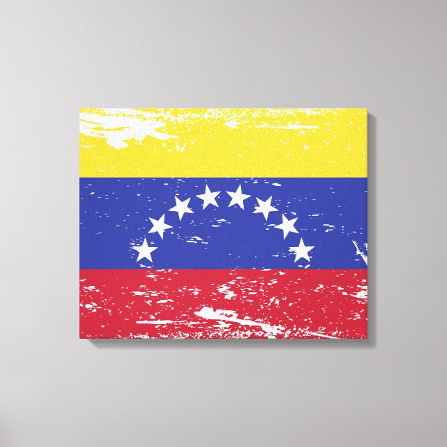 Impressão Em Tela Grunge Venezuela Flag (Frente)