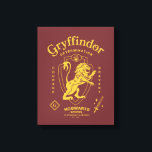 Impressão Em Tela GRYFFINDOR™ Determination Courage Bravery Crest<br><div class="desc">Show your house pride with this bold Gryffindor™ crest design, celebrating the values that define the bravest of witches and wizards. Featuring the iconic lion standing proudly before a shield, this striking artwork highlights Gryffindor’s core traits — Courage, Determination, and Bravery — in a powerful, vintage-inspired layout. The rich house...</div>