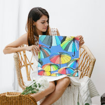 Guarda-chuvas Multicoloridos Flutuantes e Capricho