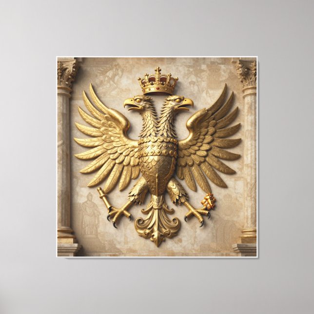 Impressão Em Tela Guardião da Sala do Trono em Dourado (Frente)