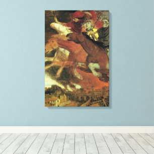 Impressão Em Tela Guerra por Arnold Bocklin, Simbolismo Antigo Arte 