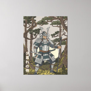 Impressão Em Tela Guerreiro Samurai 