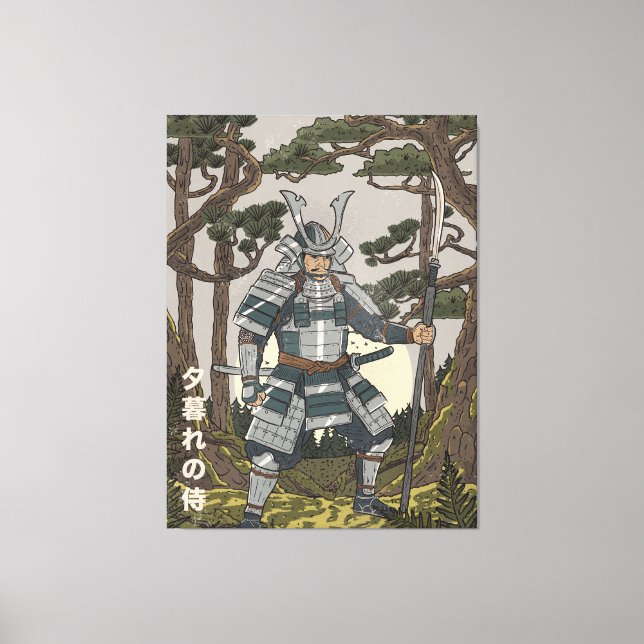 Impressão Em Tela Guerreiro Samurai  (Frente)
