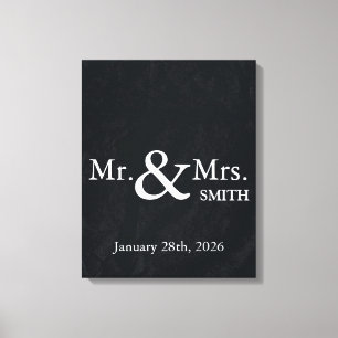Impressão Em Tela Guestbook de Casamento Preto Personalizado