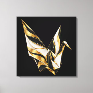 Impressão Em Tela Guindaste de origami em ouro em tela envolta