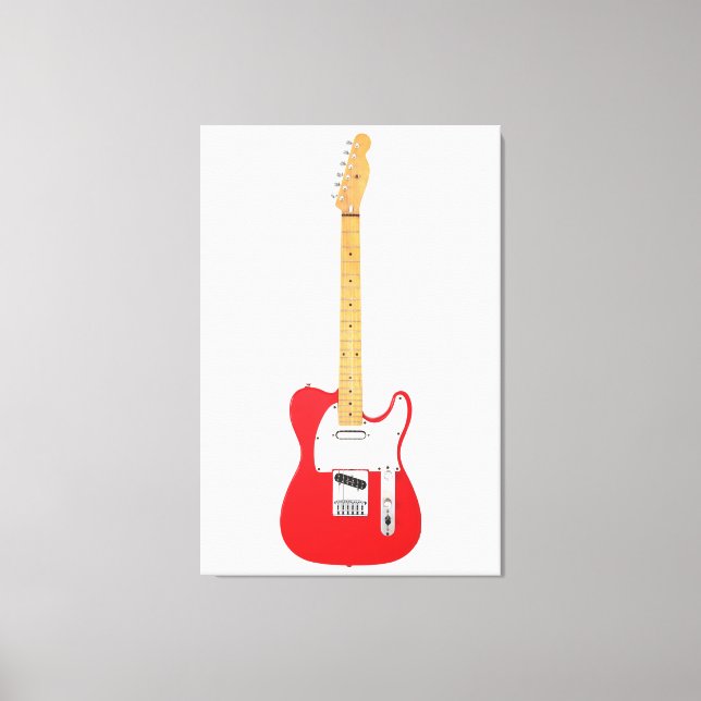 Impressão Em Tela GUITAR ELÉTRICO ICONICO VERMELHO 32x48 (Frente)