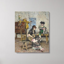 Impressão Em Tela Guitarista Flamenco (Jogadora Espanhola de Violão)