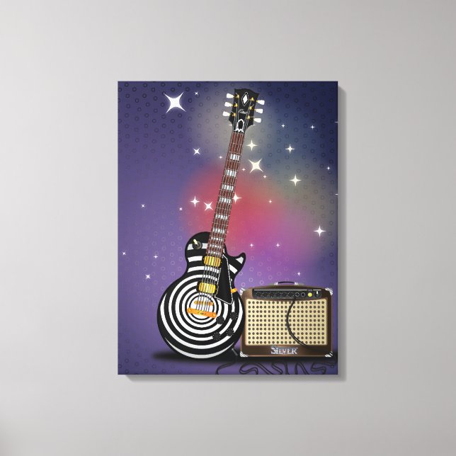 Impressão Em Tela Guitarra Blues (Frente)