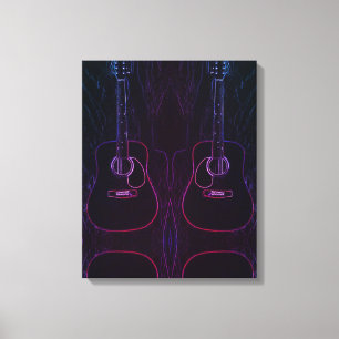 Impressão Em Tela Guitarras em abstrato