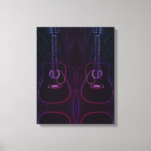 Impressão Em Tela Guitarras em abstrato (Frente)