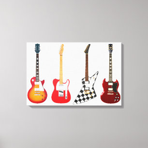 Impressão Em Tela GUITARS ELÉTRICOS ICONIC 16x24