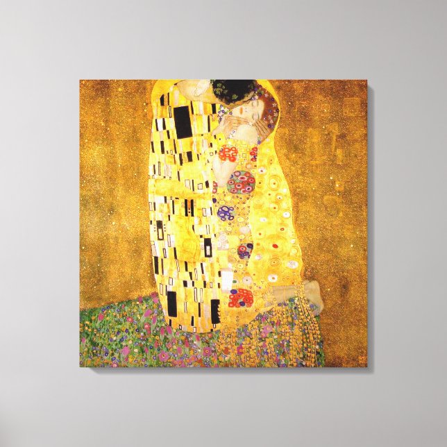 Impressão Em Tela Gustav Klimt A Pintura Clássica Beija (Frente)