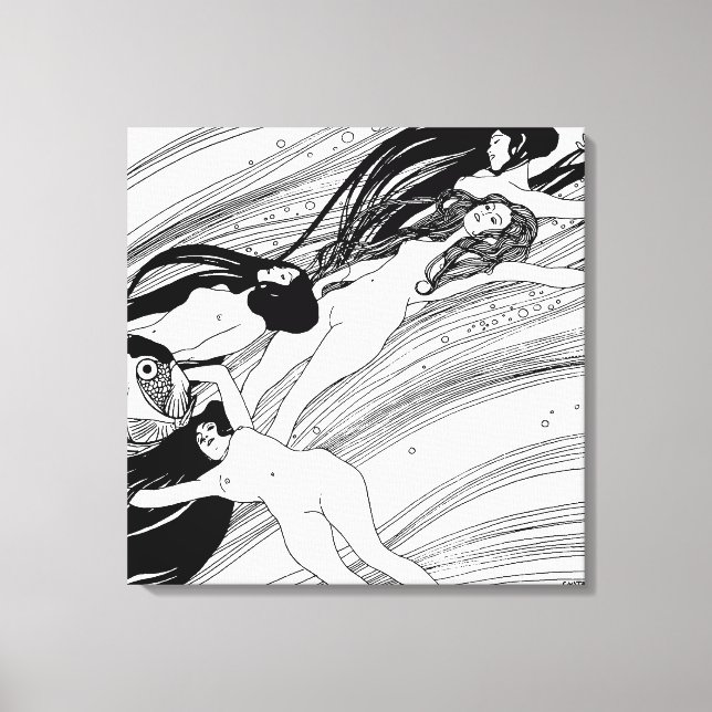 Impressão Em Tela Gustav Klimt - Arte Japonesa Surreal no Sangue de  (Frente)