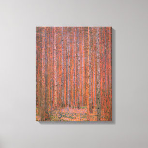 Impressão Em Tela Gustav Klimt Fir Forest Tannenwald árvores vermelh