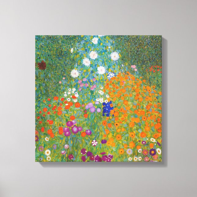 Impressão Em Tela Gustav Klimt - Jardim de Flores (Frente)