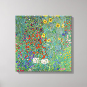 Impressão Em Tela Gustav Klimt - Jardim Rural com Girassóis