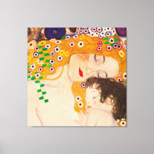 Impressão Em Tela Gustav Klimt - Poster de Mãe e Criança