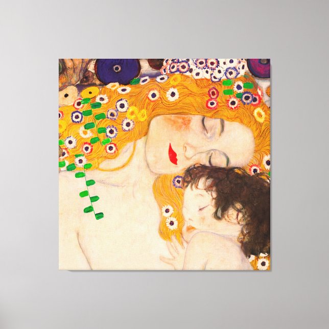 Impressão Em Tela Gustav Klimt - Poster de Mãe e Criança (Frente)